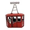 Gondel rot mit Ski aus Metall 11.0 x 7.5 x 4.0 cm