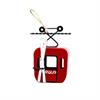 Gondel rot mit Ski aus Metall 11.0 x 7.5 x 4.5 cm