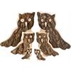 Handgefertigte Eulen aus Erle mit natürlicher Rind ca. 20 cm