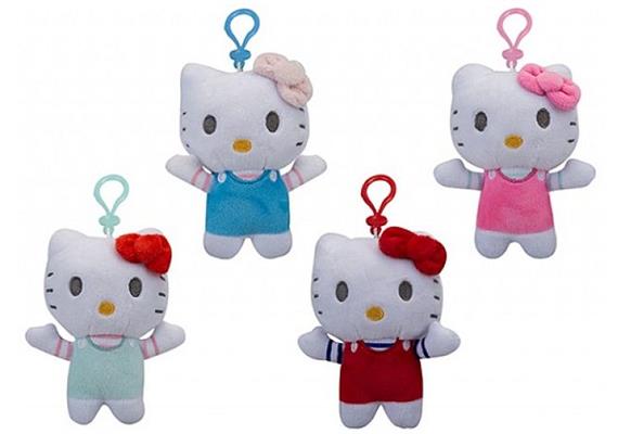 Hello Kitty Clip On Plüsch, 12 cm, Set à 4 Stück