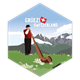 Hexagonsticker Alphornbläser - Grüezi Switzerland