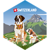 Hexagonsticker Bernhardiner - Schweiz
