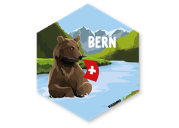 Hexagonsticker Braunbär Bern