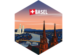 Hexagonsticker Brücke Abenddämmerung Basel