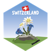 Hexagonsticker Edelweiss & Enzian - Switzerland