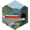 Hexagonsticker Glacier Express - Schweiz