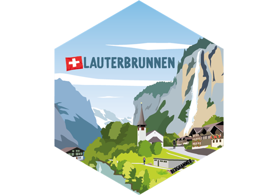 Hexagonsticker Lauterbrunnen