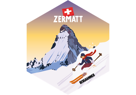 Hexagonsticker Matterhorn Ski - Zermatt