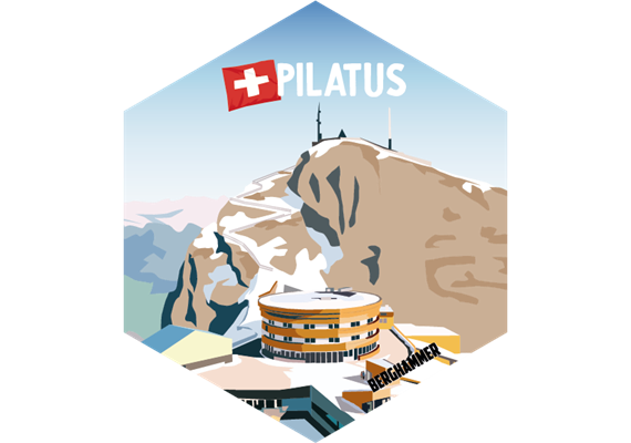 Hexagonsticker Pilatus Bergstation
