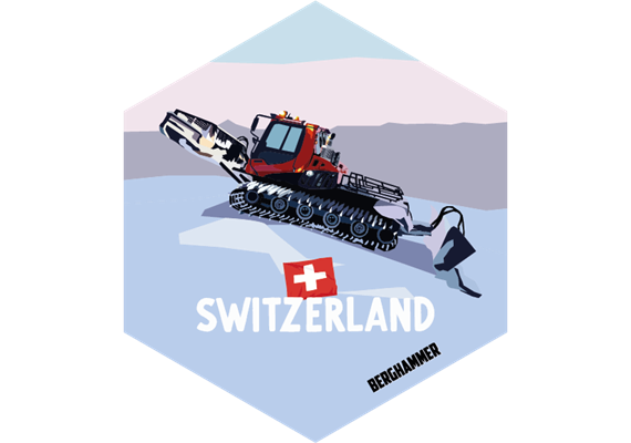 Hexagonsticker Pistenraupe - Switzerland