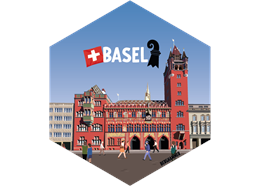 Hexagonsticker Rathaus Basel