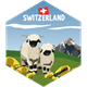 Hexagonsticker Schwarznasenschaf - Switzerland