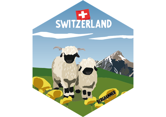 Hexagonsticker Schwarznasenschaf - Switzerland