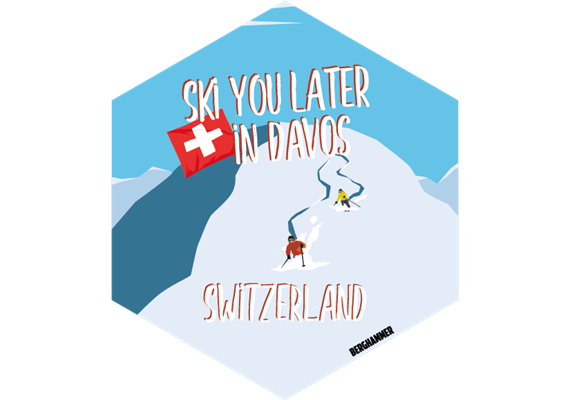 Hexagonsticker Ski you later - DAVOS