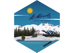Hexagonsticker St. Moritz Landschaft