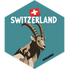 Hexagonsticker Steinbock - Switzerland