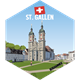 Hexagonsticker Stiftskirche Kloster St. Gallen