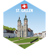 Hexagonsticker Stiftskirche Kloster St. Gallen