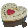Holz Box rot, mit Herz, klein Edelweiss Laser