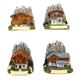 Holz Häuser Chalet Sommer mit Felsen, 4 assortiert