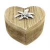 Holz Herzbox mit Edelweiss 10.5 x 11.5 cm