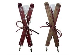 Holz-Kleiderhaken Ski, 26 cm, 2 ass.