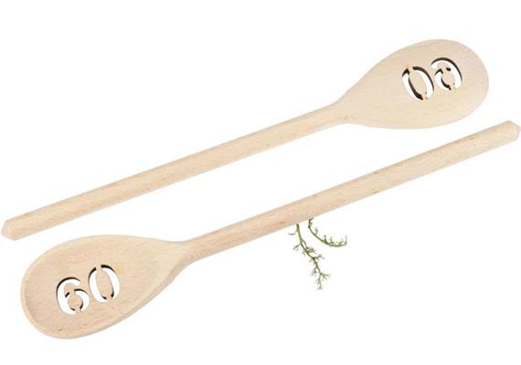 Holz Kochlöffel Buche 30cm - Geburtstagszahl 60