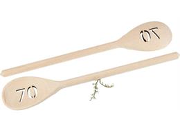 Holz Kochlöffel Buche 30cm - Geburtstagszahl 70