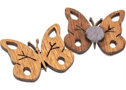 Holz Magnet aus Eiche geölt Form: Schmetterling