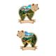 Holz Magnet Bär mit Landschaft, 2 assortiert