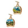 Holz Magnet Gondel mit Landschaft, 2 assortiert