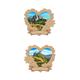 Holz Magnet Herz mit Landschaft, 2 assortiert