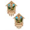 Holz Magnet Kuckucksuhr mit Landschaft, 2 assortiert