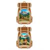 Holz Magnet Rucksack mit Landschaft, 2 assortiert
