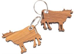 Holz Schlüsselanhänger aus Eiche geölt 5 mm: Kuh