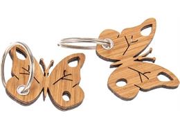 Holz Schlüsselanhänger aus Eiche geölt 5 mm: Schmetterling