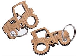 Holz Schlüsselanhänger aus Eiche geölt 5 mm: Traktor
