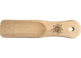 Holz Schuhlöffel "Edelweiss" mit Lederband, 15.5cm
