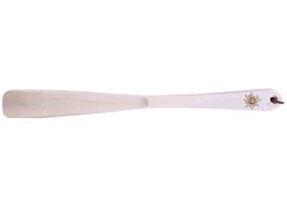 Holz Schuhlöffel "Edelweiss" mit Lederband, 37cm
