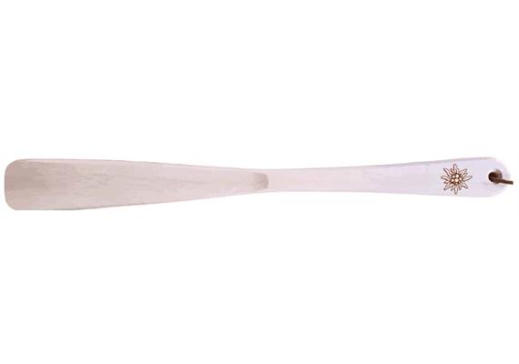 Holz Schuhlöffel "Edelweiss" mit Lederband, 37cm