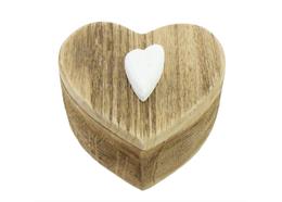 Holz Teebox mit Herz 10.5 x 11.5 cm
