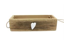 Holz Teebox mit Herz, 29 x 12 cm