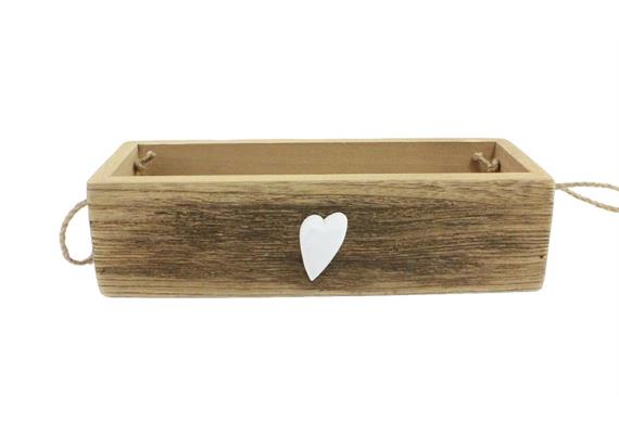 Holz Teebox mit Herz, 29 x 12 cm