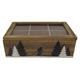 Holz Teebox mit Tannen und Skifahrer, 23 x 15 cm