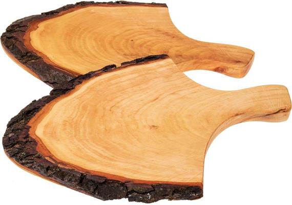 Holzbrett mit Griff & Rinde FSC Erle 36-42cm geölt