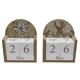 Holzkalender mit Hirsch und Edelweiss, 2 ass.