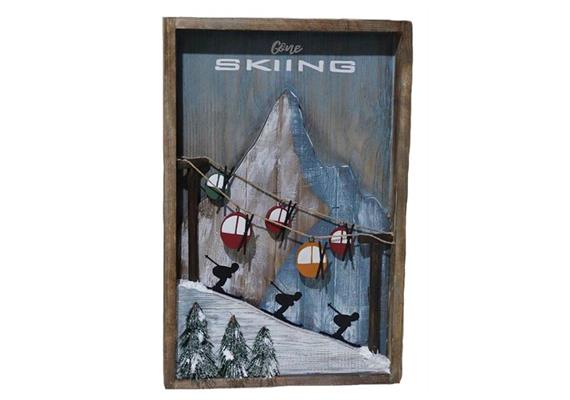 Holzregal zum Aufhängen von Ski, 51 x 34 cm