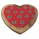 Holzschale Herz rot mit Edelweiss, gross 20 cm