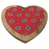 Holzschale mit rotem Herz und Edelweiss gross, 20 cm