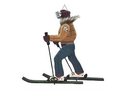 Holzskifahrer Figur, 23 cm